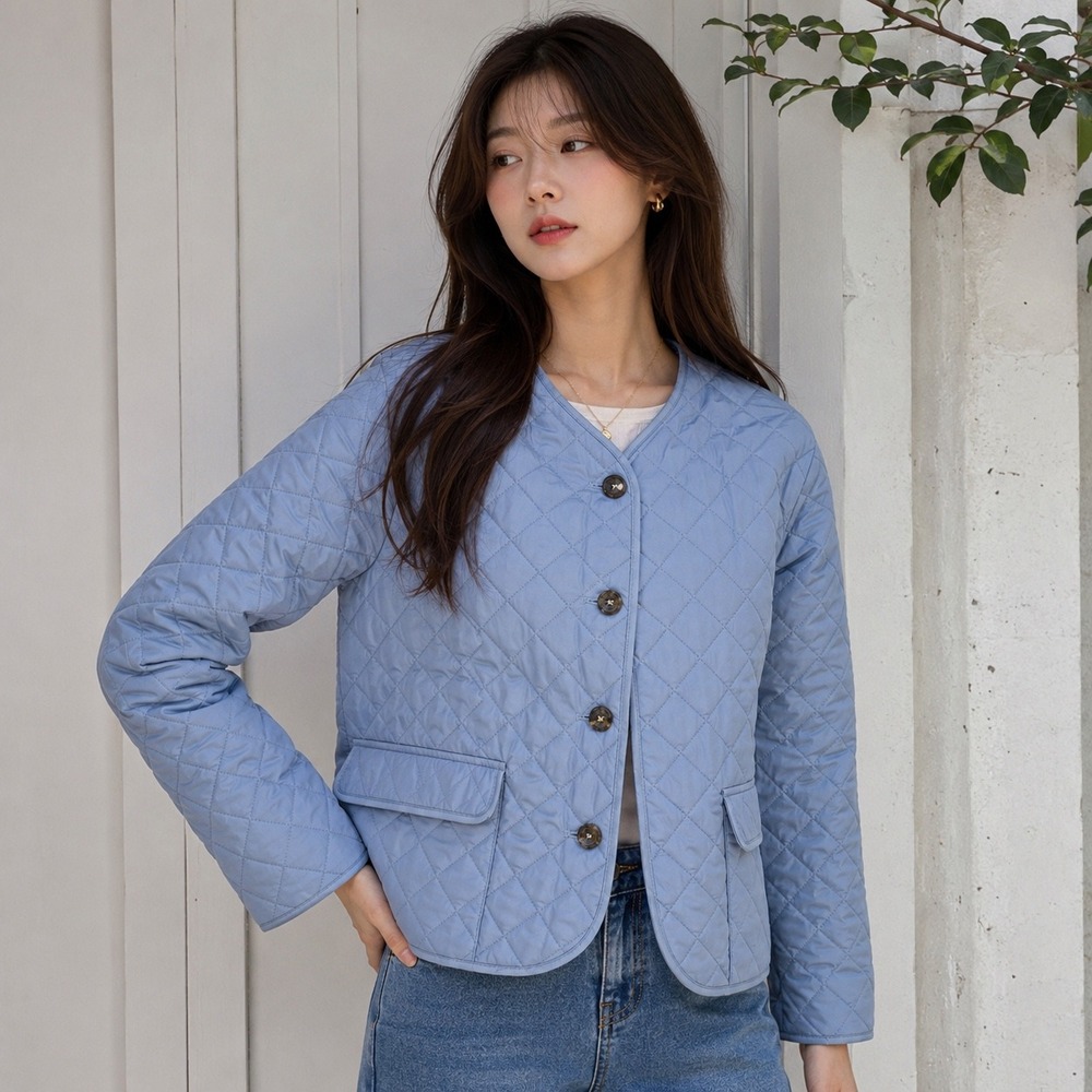 Croft & Barrow Blue Quilted Jacket Cottagecore Quiet Luxury PXL NWT